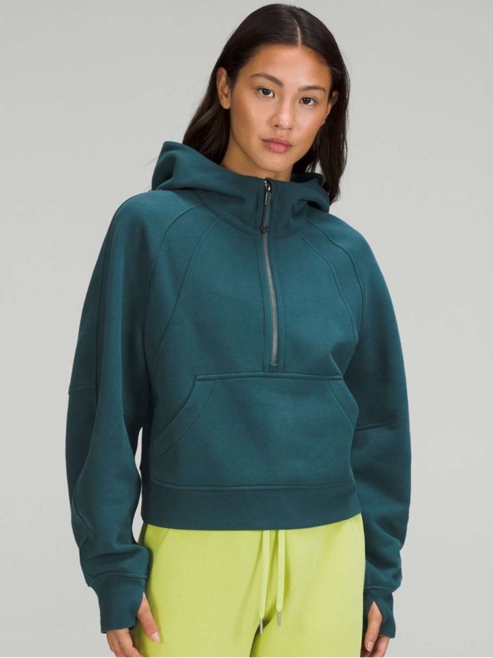 Lululemon Scuba Oversized Half-Zip Hoodie in Green Jasper